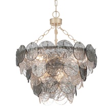 Golden Canada 6007-20 AGS-SPG - Yep by Golden Lighting Cascada 8-light Pendant in Aegean Silver and Smoke Plated Glass